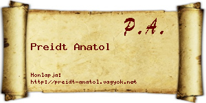 Preidt Anatol névjegykártya
